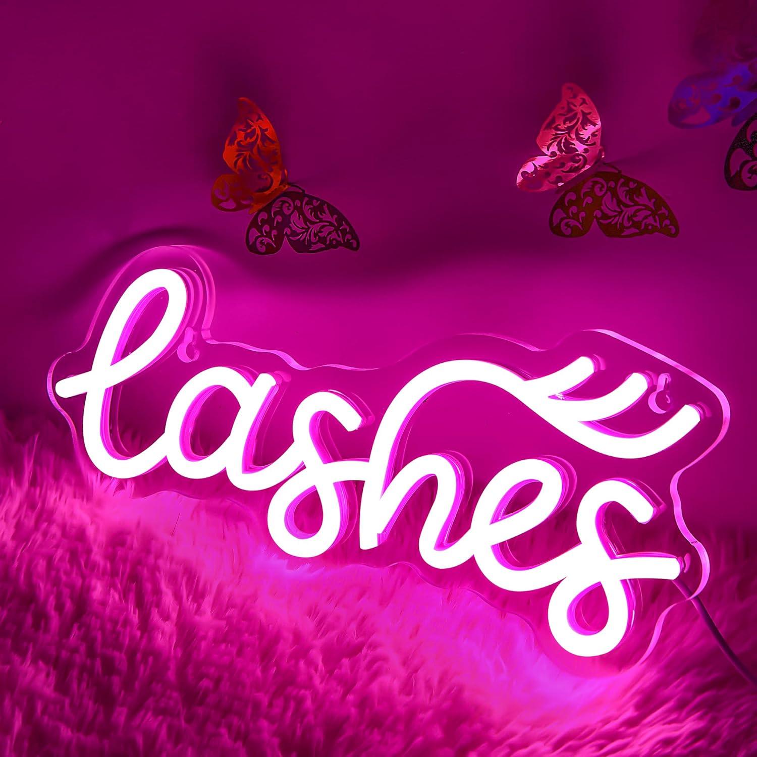 Lashes Neon Sign Lady Text Led - Beauty No Makeup ulasan dan harga