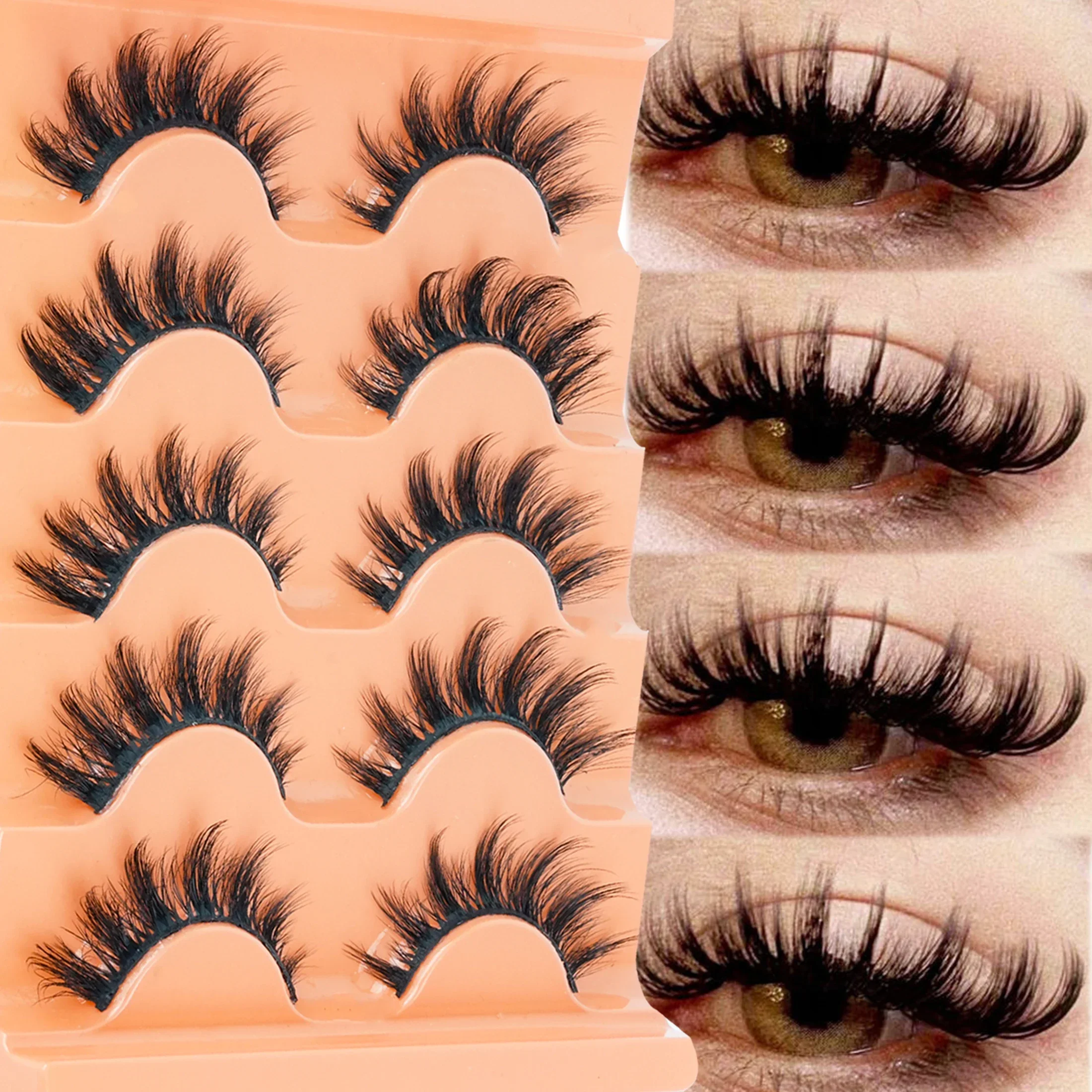 5 Pairs Cat Eye 8D Russian Vol - Beauty Makeup Women ulasan dan harga
