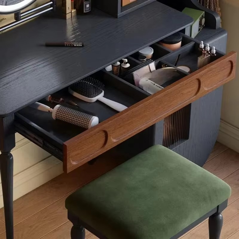 Italian Black Vanity Table Dra - Beauty Makeup Vanity Set ulasan dan harga